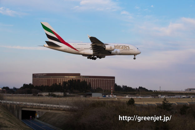 成田 さくらの山 エミレーツ航空 エアバス A380-861