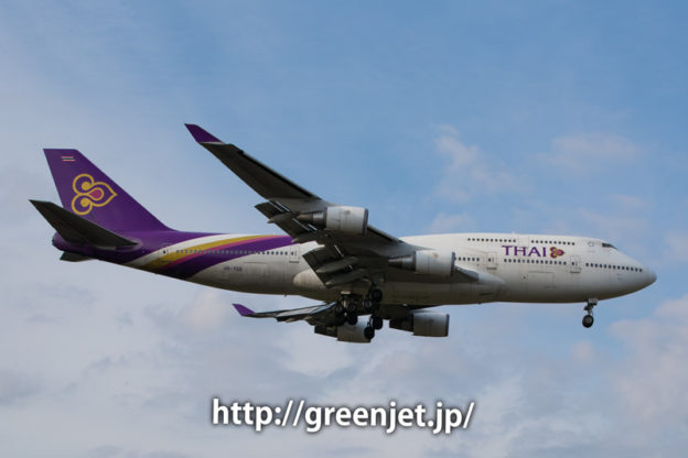 タイ国際航空のボーイング747-4D7／成田