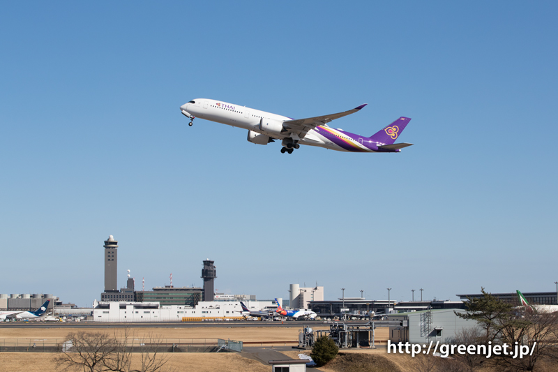 【成田の飛行機撮影スポット】奥の細道@タイのA350