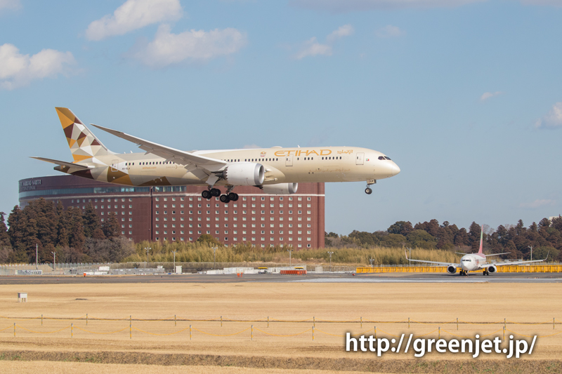 【成田の飛行機撮影スポット】ゲジポイント@エティハドのB787