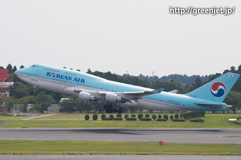 【成田の飛行機撮影スポット】第一ターミナル展望デッキ@大韓航空のB747