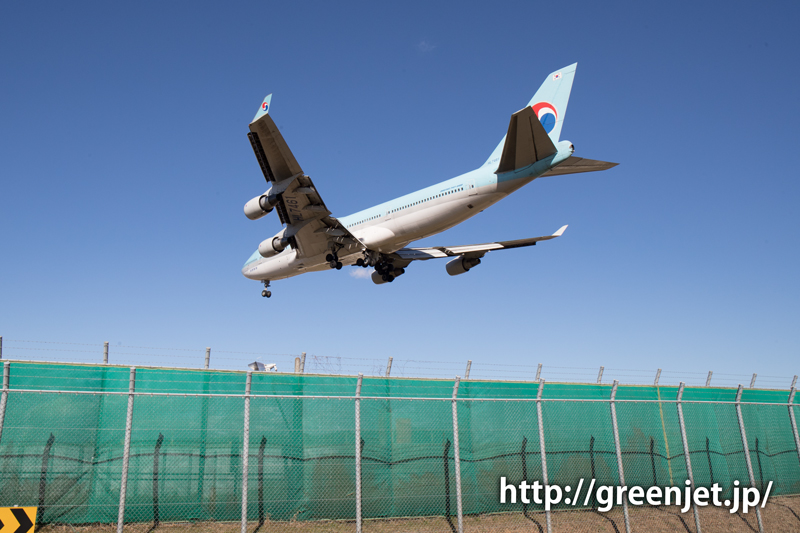 【成田の飛行機撮影スポット】東峰トンネル入口@大韓航空のB747
