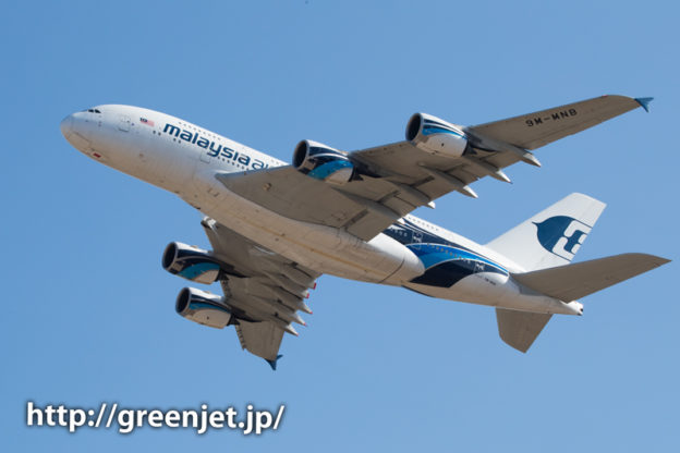 マレーシア航空のエアバスA380＠さくらの山