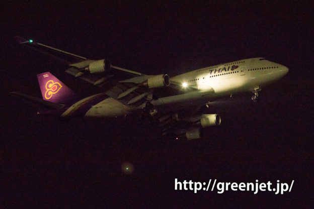タイ航空のB747＠夜の羽田