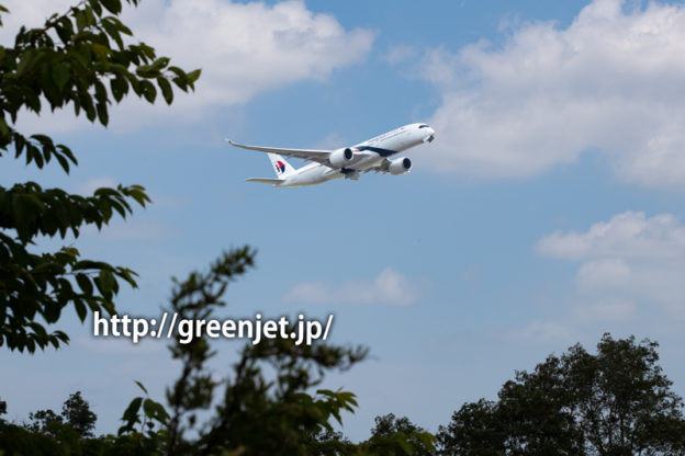 マレーシア航空のA350@さくらの丘