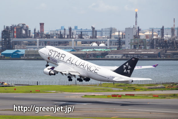 羽田のRWY16Rから離陸！タイのスタアラジャンボ