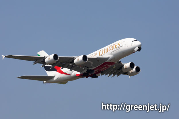 奇跡だね！さくらの丘で撮ったエミレーツのA380