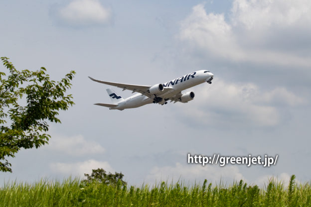 フィンエアーのA350を超低アングルで激写＠さくらの丘