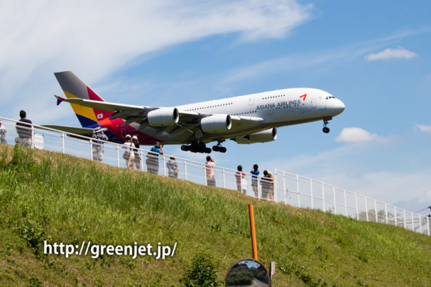 アシアナ航空のエアバスA380＠さくらの山