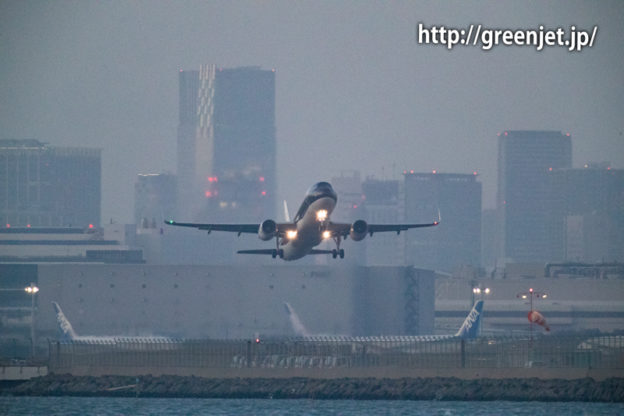 浮島から1200mmで捉えたスターフライヤーのA320