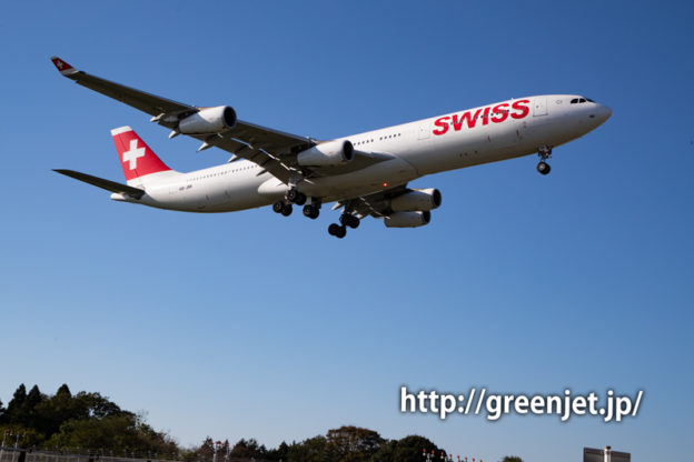 SWISSのA340＠東峰神社入口