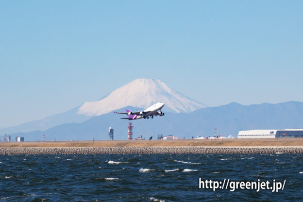 タイ国際航空のジャンボと富士山！