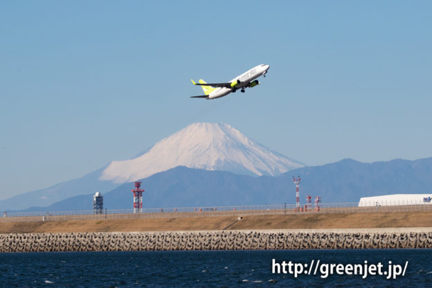 ソラシドのB737と富士山、最高！＠羽田
