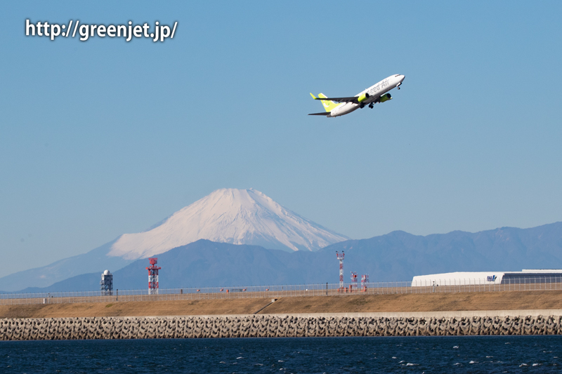 ソラシドのB737と富士山、最高！＠羽田