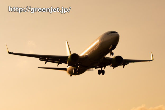 夕暮れの美しい飛行機写真を宮崎で撮った！