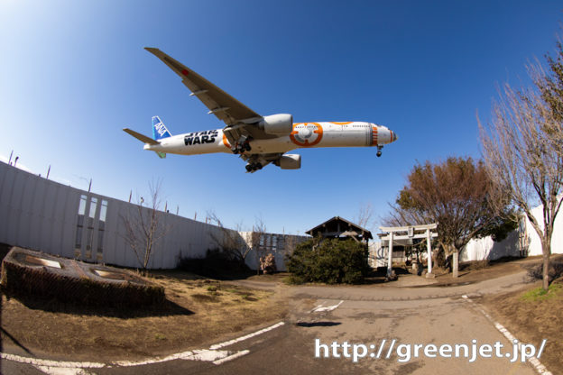 魚眼レンズとBB-8＠成田～飛行機写真