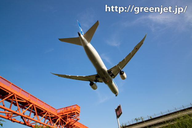 飛行機のお腹と赤い誘導灯～成田