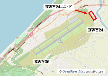 【小松の飛行機撮影ポイント】RWY24エンド