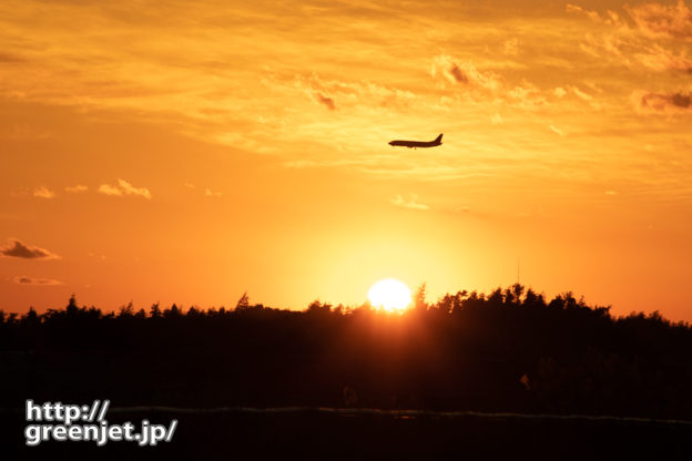 成田で飛行機～BランからAランの夕景を