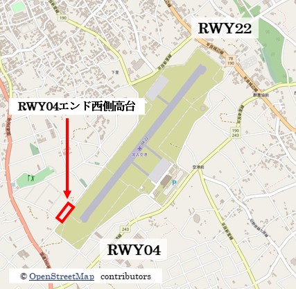 【宮古の飛行機撮影ポイント】RWY04エンド西側高台