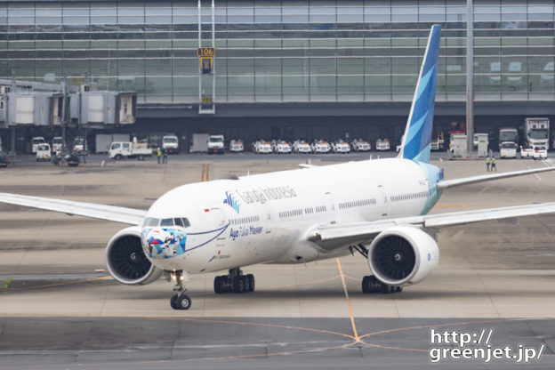 羽田で飛行機～マスクの飛行機