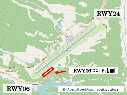 【青森の飛行機撮影ポイント】RWY06エンド南側