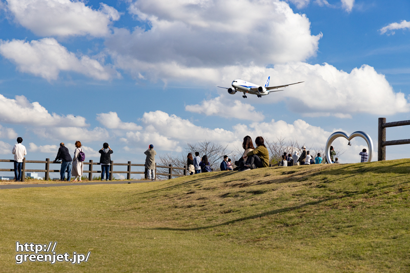 成田で飛行機～いい感じの雲～丘で飛行機見物