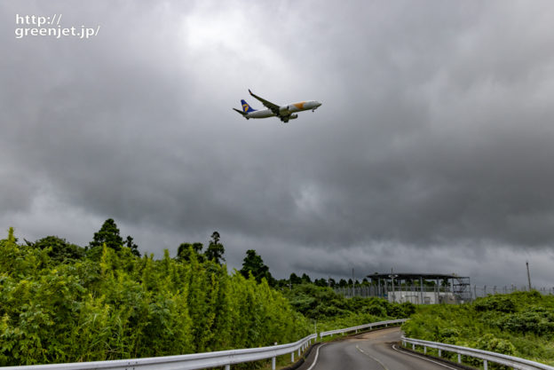 成田で飛行機～水墨画チックに