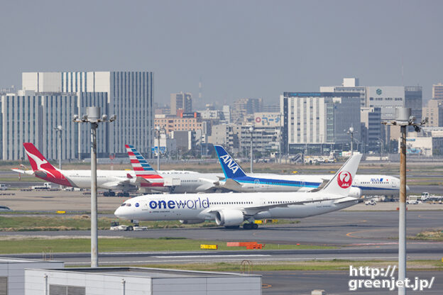 羽田で飛行機～ワンワールドB787現る