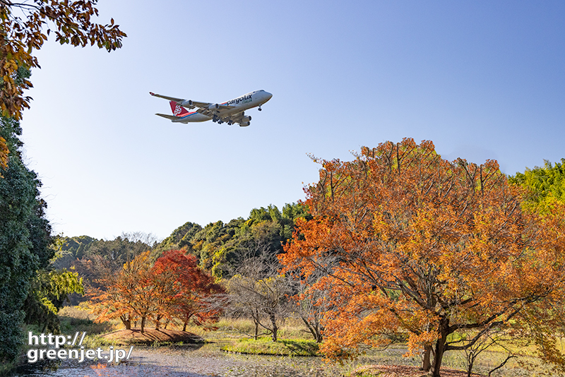 成田で飛行機～池の上の紅葉とジャンボ②