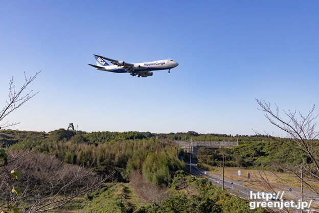 成田で飛行機～森と鉄塔と一本道