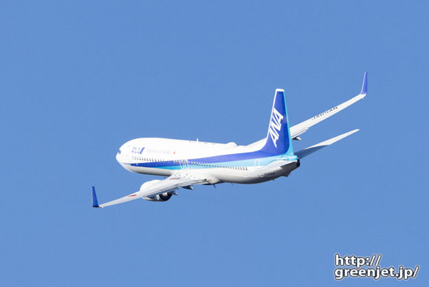静岡で飛行機～ANA B737のバンクを追う