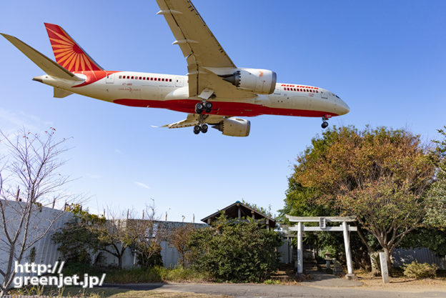 成田で飛行機～エアインディアの迫力凄！