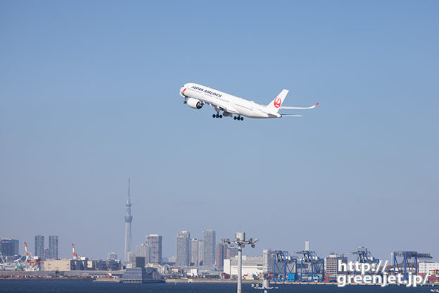 羽田で飛行機～驚異！A350の上昇力