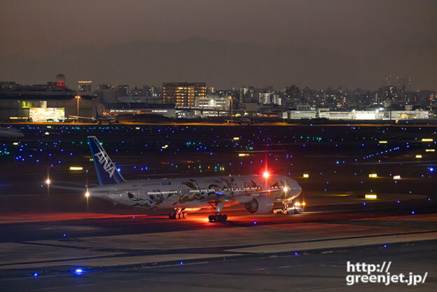 羽田で飛行機～夜景とイーブイジェットNH