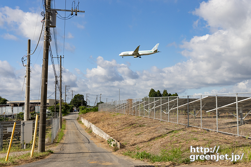 成田で飛行機～小道の入口からZIP B787