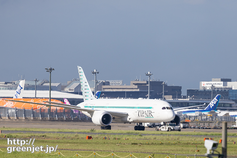 成田で飛行機～グリーンラインのB787がいい