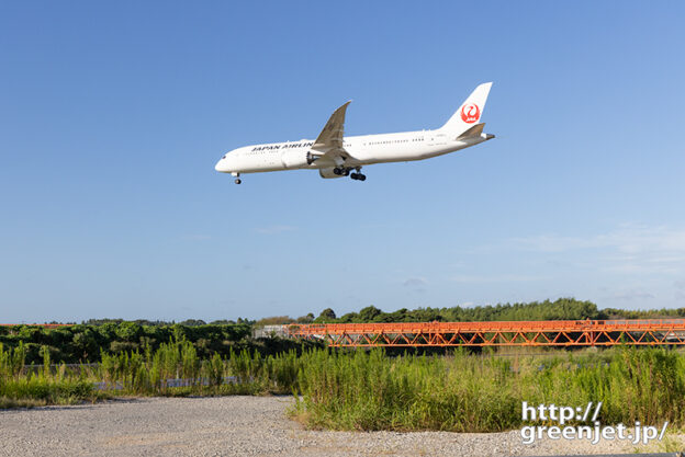 成田で飛行機～砂利と雑草とJAL B787